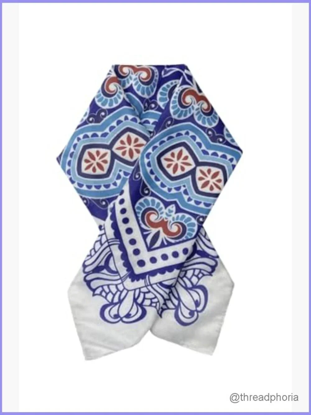Ethnic Medallion Print Bandana Scarf 24x24 Cotton Polyester Lightweight